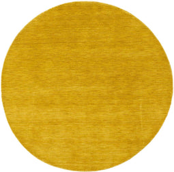 Vloerkleed MOMO Rugs Panorama Uni Rond Gold Vloerkleed - 200 rond - Rond - Laagpolig,Rond Tapijt - Modern - Geel
