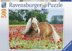 Ravensburger Paard tussen de klaprozen - legpuzzel - 500 stukjes - meerkleurig