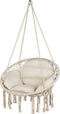 Outtec® Hangstoel - Schommel met Kussens - 62cm Diameter - tot 150 kg - 100% Katoen - Beige