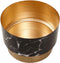 PTMD Imre Ronde Bloempot Marmerprint - H20 x Ø29,5 cm - Ijzer - Zwart/goud