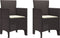 vidaXL - Tuinmeubelen - met - kussens - 2 - stuks - Bruin - Poly - Riet