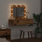 vidaXL - Wandmakeuptafel - met - LED-verlichting - - - Oude - Hout