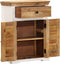 vidaXL - Dressoir - 55x30x73 - cm - massief - ruw - mangohout - wit - en - bruin