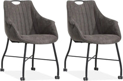 MX Sofa Eetkamerstoel Metric - Antraciet (set van 2 stoelen)