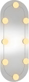 vidaXL - Wandspiegel - met - LED's - ovaal - 20x50 - cm - glas