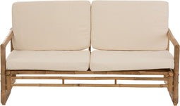 J-Line zetel Rotan 2 pers - bamboe/textiel - naturel-