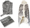Linnick Flanel Fleece Deken + Hoodie met Capuchon Snake - naturel - 140x200cm - 130x180cm - Plaid