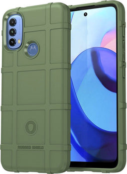 iMoshion Hoesje Geschikt voor Motorola Moto E40 / Moto E30 / Moto E20 Hoesje Siliconen - iMoshion Rugged Shield Backcover - Groen