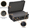 Perel Harde koffer - Waterdicht (IP67) - Noppenschuim plukschuim 2 sloten - Zwart 555 x 428 x 211 mm