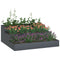 vidaXL - Tuin - Plantenbak - 3-Tier - 90x90x35 - cm - Anthraciet - Staal