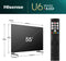 Hisense 55U6NQ - Ultra HD TV - Mini-LED Quantum Dot Color Dolby Vision Dolby Atmos - Zwart (2024)