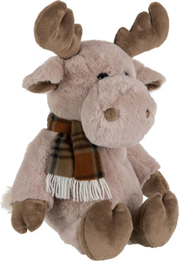J-Line knuffel Rendier + Sjaal - textiel - beige/lichtbruin - large