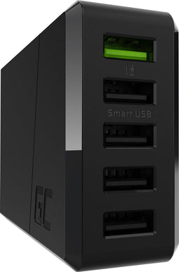 Green Cell CHARGC05 - USB-laadstation 5x USB 2400 mA - Ultra Charge 18 W - Zwart