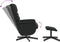 Fauteuil verstelbaar met voetenbankje kunstleer zwart