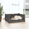 vidaXL - Hondenmand - 65,5x50,5x28 - cm - massief - grenenhout - grijs