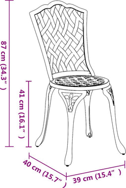 vidaXL - Tuinstoelen - 2 - stuks - Brons - Gietaluminium