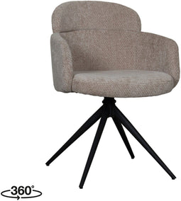 LABEL51 Levi Eetkamerstoel - Bruin - Velvet - Black Frame - Stoel - Normale eetkamerstoel