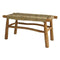 DKD Home Decor - Kruk - Rotan Teakboom Teakhout 90 x 32 x 45 cm - Natuurlijk Lichtbruin