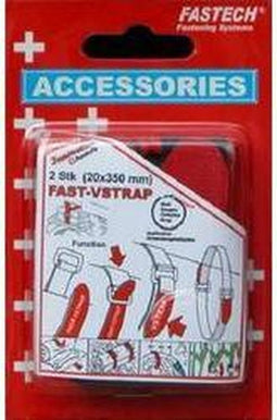 FASTECH® 687-330 Klittenband Met riem Haak- en lusdeel (l x b) 350 mm x 20 mm Zwart, Rood 2 stuk(s)