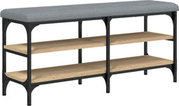 vidaXL - Schoenenbank - 102x32x47 - cm - bewerkt - hout - sonoma - eikenkleurig