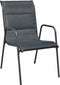 vidaXL - Tuinstoelen - stapelbaar - 2 - st - staal - en - textileen - zwart