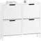 SoBuy FSR177-L-W - Schoenenkast - 4 Kleppen 8 Planken - Wit