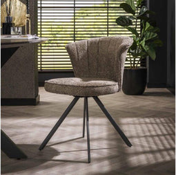 Eetkamerstoel Veronique boucle - taupe (set van 2)