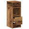 vidaXL - Nachtkastje - met - lade - 25x31x66 - cm - oud - houtkleurig