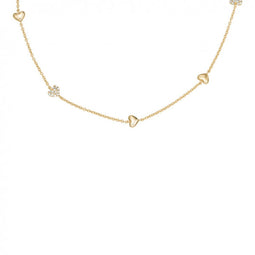 FOSSIL JA7298710 - Collier - Hartvormige elementen met pavé-kristallen - Goudkleurig