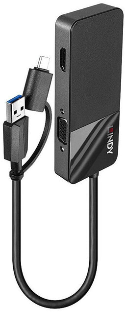 Lindy 43354 - Hub USB - 2x HDMI 1.4 - Zwart