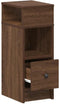 vidaXL - Nachtkastje - met - lade - 25x31x66 - cm - bruin - eikenkleurig
