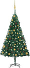 vidaXL - Kunstkerstboom - met - verlichting - en - kerstballen - 150 - cm - PVC - groen