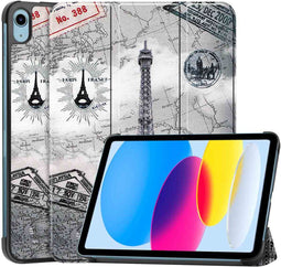 iMoshion Tablet Hoes Geschikt voor iPad 10 (2022) 10.9 inch - iMoshion Design Trifold Bookcase - Meerkleurig /Parijs