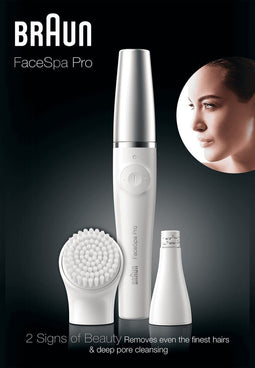 Braun FaceSpa Pro 910 - 2in1 gezichtsepilator en reinigingsborstel - Wit