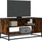 vidaXL - Tv-meubel - 91x40x46 - cm - bewerkt - hout - metaal - gerookt - eikenkleurig