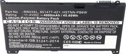 Accu geschikt voor HP ProBook 430 G4, Li-Polymer, 11.4V, 3930mAh, 45Wh, ingebouwd, zonder gereedschap
