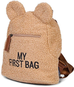 Childhome My First Bag - Kinderrugzak - Superzachte Teddy Stof - Bruin