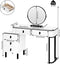Woltu Make-uptafel - Dimbare LED-spiegel - 100x40x125 cm - Wit/Zwart