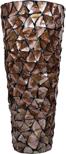 PTMD Daven Ronde Bloempot - H75 x Ø35 cm - Poly - Brons