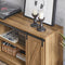 SoBuy FSB60-BR - Onderkast - Bruine Buffetkast met Schuifdeur en Wielen - 120 x 40 x 70 cm