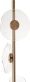 J-Line wandklok Bloem - waterhyacint/metaal - naturel/wit - large - Ø 61 cm - woonaccessoires