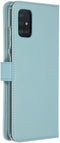 Selencia Galaxy A51 - Echt Lederen Bookcase - 3 Pashouders - Lichtblauw
