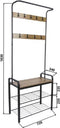 ERRO Kapstok met Schoenenrek - Garderoberek - 9 haken - 72x34x183cm