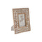 Fotolijsten Home ESPRIT Wit Natuurlijk Kristal Mangohout Bloem Indiaas 21 x 2 x 26,5 cm