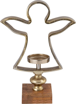 PTMD Windlicht Kennedi - 30x12x43 cm - Hout - Goud