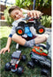 Hot Wheels - Monstertrucks 1:24 - Robuuste metalen behuizing met gigantische wielen - Meerkleurig