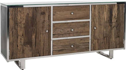 Richmond Interiors Dressoir Kensington 2-deuren 3-laden incl. glas (Silver)