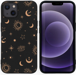 iPhone 13 Hoesje Siliconen - iMoshion Design hoesje - Zwart / Stars Sky