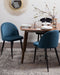VISALIA - Eetkamerstoel - Blauw - Fluweel