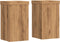 vidaXL - Plantenstandaards - 2 - st - 10x10x18 - cm - hout - artisanaal - eiken